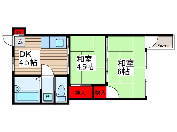 田辺コーポの物件間取画像